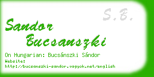 sandor bucsanszki business card
